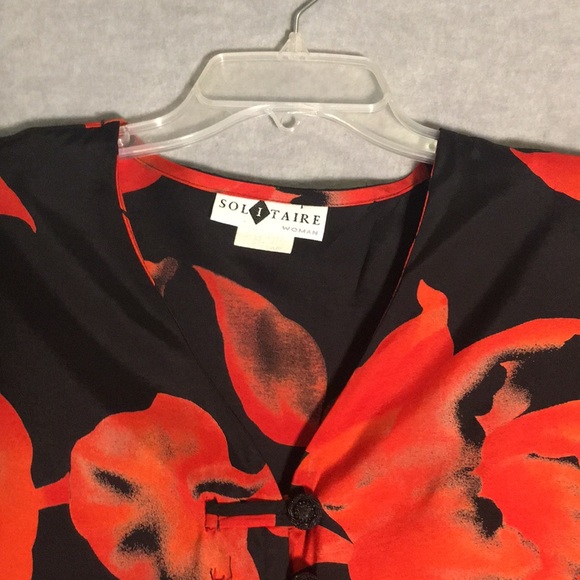 SOLITAIRE Long Line Mandarin Style Oversized Relaxed Fit V Neck Comfy Button Top - Picture 3 of 16